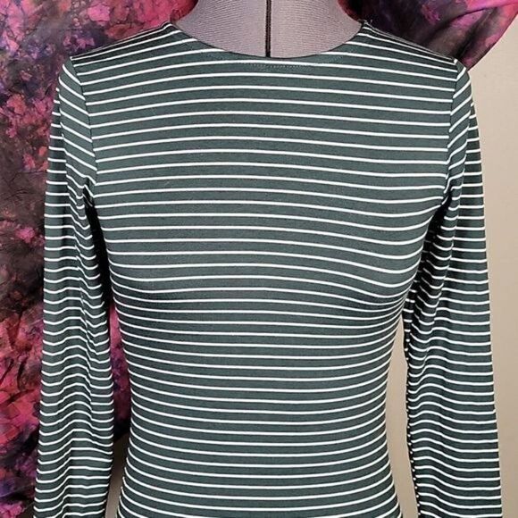 Hearts & Hips Striped Long Sleeve Dress Sz S - Picture 5 of 10